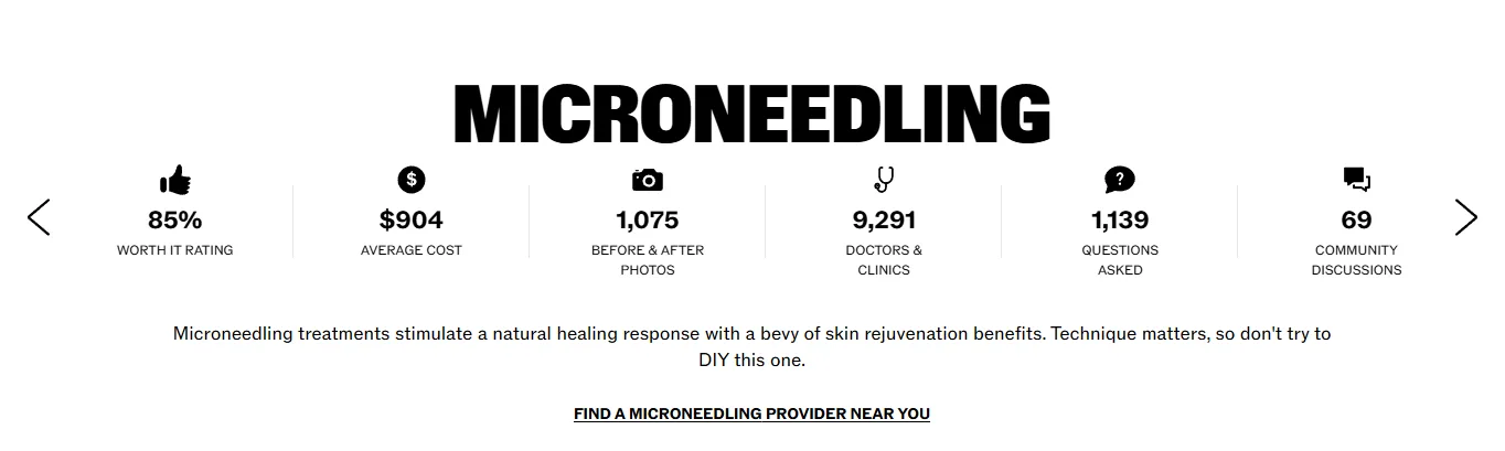 image showing average cost of microneedling